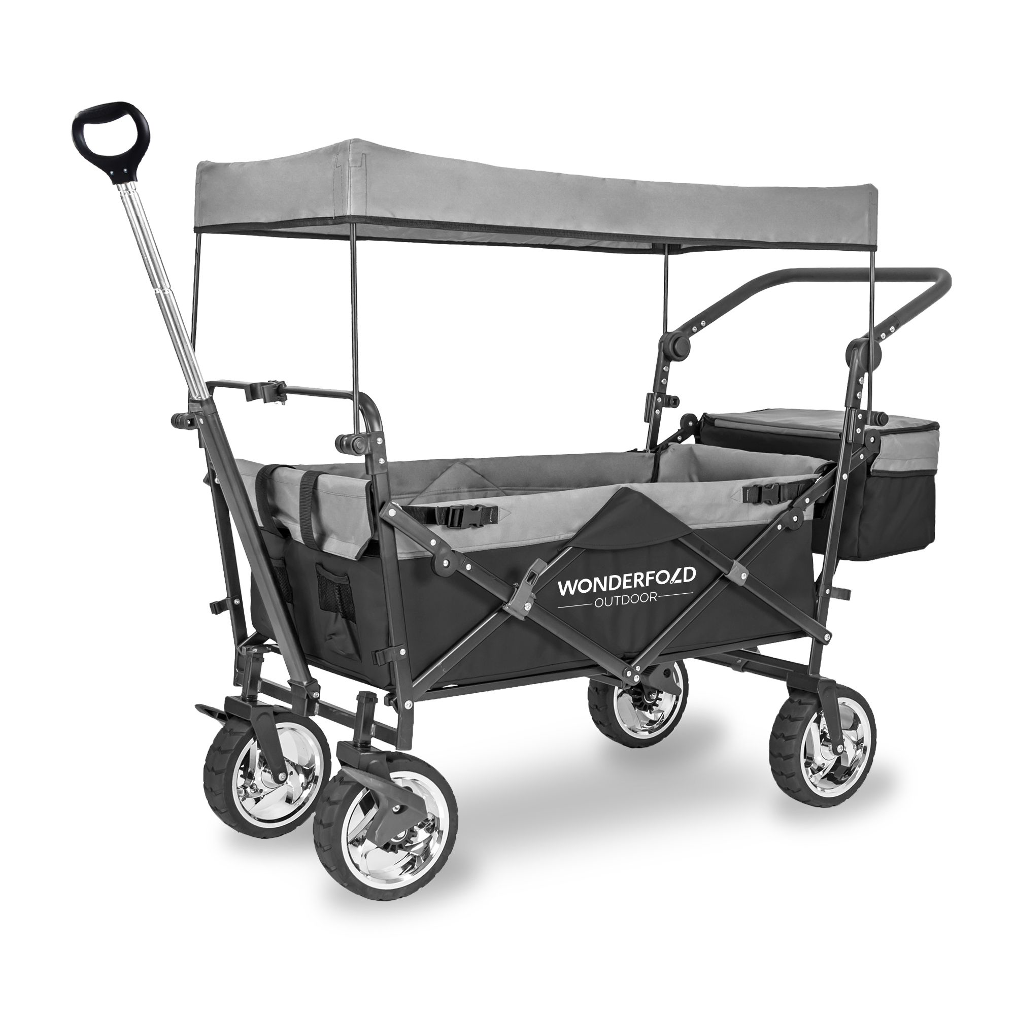 WonderFold Wagon Outdoor S4 Push + Pull Folding Utility Wagon with